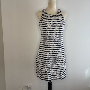 Lilly Pulitzer- Blue & White Striped Dress with Rope & Gem Details